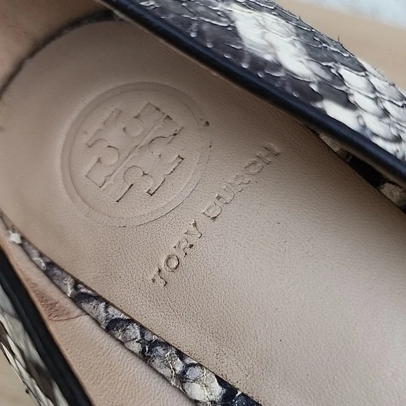TORY BURCH Astoria Snakeskin Print Wedge Shoe 6 - Picture 7 of 13